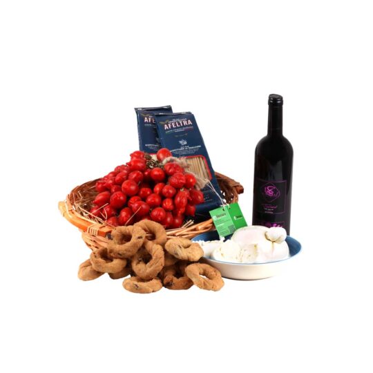 Piennolo DOP - Pasta Afeltra - Vino Rosso Campano - Mozzarella di Bufala Campana - Taralli sugna e pepe